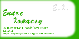 endre kopacsy business card